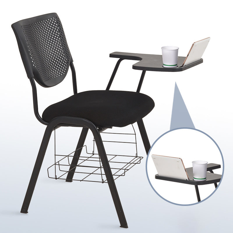 Armless Mid Back Vinyl Office Chair Modern Black Back Conference Chair Clearhalo 'furn' 'furn_office_chair' 'Furniture' 'Office Chairs' 'Office Furniture' 'office_chair' 5972214