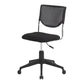 Armless Mid Back Vinyl Office Chair Modern Black Back Conference Chair Without Writing Pad 1 Piece With Wheels Clearhalo 'furn' 'furn_office_chair' 'Furniture' 'Office Chairs' 'Office Furniture' 'office_chair' 5972219