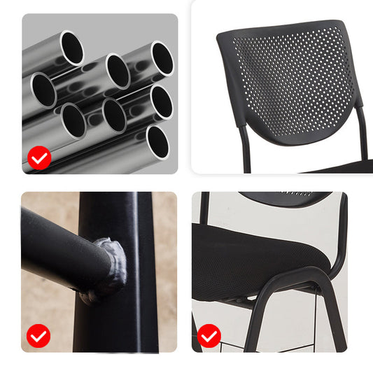 Armless Mid Back Vinyl Office Chair Modern Black Back Conference Chair Clearhalo 'furn' 'furn_office_chair' 'Furniture' 'Office Chairs' 'Office Furniture' 'office_chair' 5972220