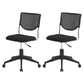 Armless Mid Back Vinyl Office Chair Modern Black Back Conference Chair Without Writing Pad 2 Piece Set With Wheels Clearhalo 'furn' 'furn_office_chair' 'Furniture' 'Office Chairs' 'Office Furniture' 'office_chair' 5972221