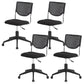 Armless Mid Back Vinyl Office Chair Modern Black Back Conference Chair Without Writing Pad 4 Piece Set With Wheels Clearhalo 'furn' 'furn_office_chair' 'Furniture' 'Office Chairs' 'Office Furniture' 'office_chair' 5972222