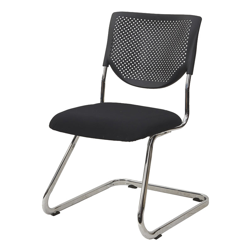 Armless Mid Back Vinyl Office Chair Modern Black Back Conference Chair Without Writing Pad 1 Piece Arch Clearhalo 'furn' 'furn_office_chair' 'Furniture' 'Office Chairs' 'Office Furniture' 'office_chair' 5972225
