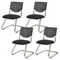 Armless Mid Back Vinyl Office Chair Modern Black Back Conference Chair Without Writing Pad 4 Piece Set Arch Clearhalo 'furn' 'furn_office_chair' 'Furniture' 'Office Chairs' 'Office Furniture' 'office_chair' 5972227