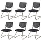 Armless Mid Back Vinyl Office Chair Modern Black Back Conference Chair Without Writing Pad 6 Piece Set Arch Clearhalo 'furn' 'furn_office_chair' 'Furniture' 'Office Chairs' 'Office Furniture' 'office_chair' 5972228