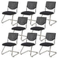 Armless Mid Back Vinyl Office Chair Modern Black Back Conference Chair Without Writing Pad 8 Piece Set Arch Clearhalo 'furn' 'furn_office_chair' 'Furniture' 'Office Chairs' 'Office Furniture' 'office_chair' 5972229
