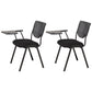 Armless Mid Back Vinyl Office Chair Modern Black Back Conference Chair With Writing Pad 2 Piece Set Four Legs Clearhalo 'furn' 'furn_office_chair' 'Furniture' 'Office Chairs' 'Office Furniture' 'office_chair' 5972230