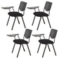 Armless Mid Back Vinyl Office Chair Modern Black Back Conference Chair With Writing Pad 4 Piece Set Four Legs Clearhalo 'furn' 'furn_office_chair' 'Furniture' 'Office Chairs' 'Office Furniture' 'office_chair' 5972231