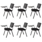 Armless Mid Back Vinyl Office Chair Modern Black Back Conference Chair With Writing Pad 6 Piece Set Four Legs Clearhalo 'furn' 'furn_office_chair' 'Furniture' 'Office Chairs' 'Office Furniture' 'office_chair' 5972232