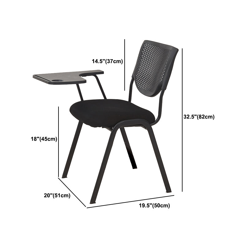 Armless Mid Back Vinyl Office Chair Modern Black Back Conference Chair Clearhalo 'furn' 'furn_office_chair' 'Furniture' 'Office Chairs' 'Office Furniture' 'office_chair' 5972234