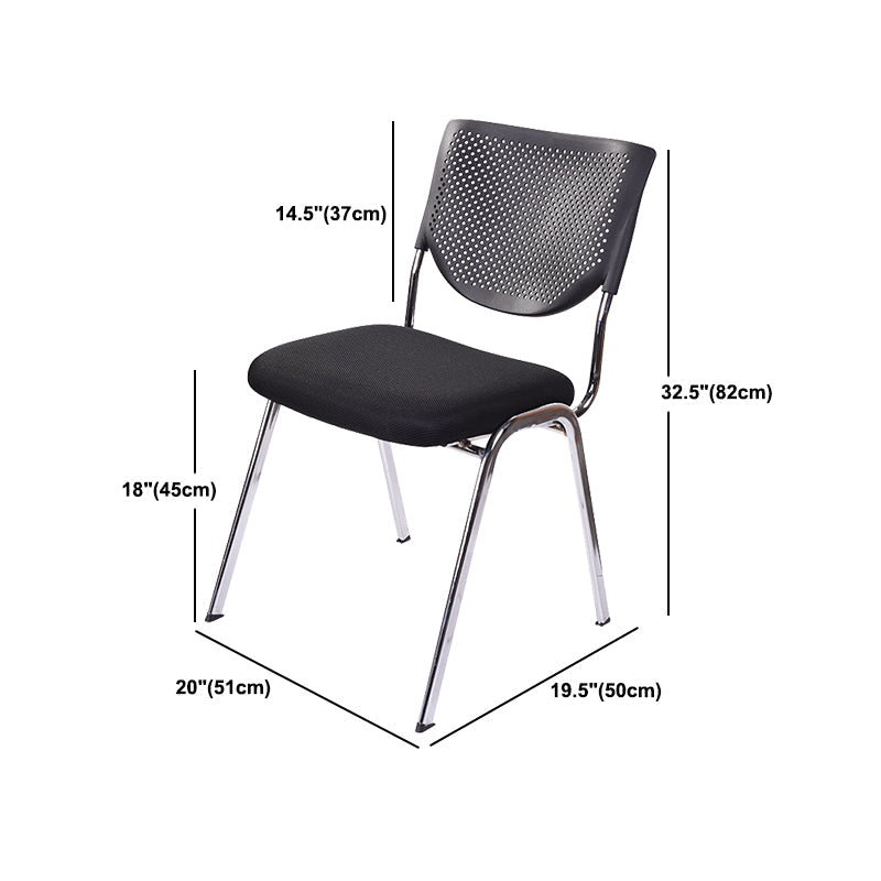 Armless Mid Back Vinyl Office Chair Modern Black Back Conference Chair Clearhalo 'furn' 'furn_office_chair' 'Furniture' 'Office Chairs' 'Office Furniture' 'office_chair' 5972235