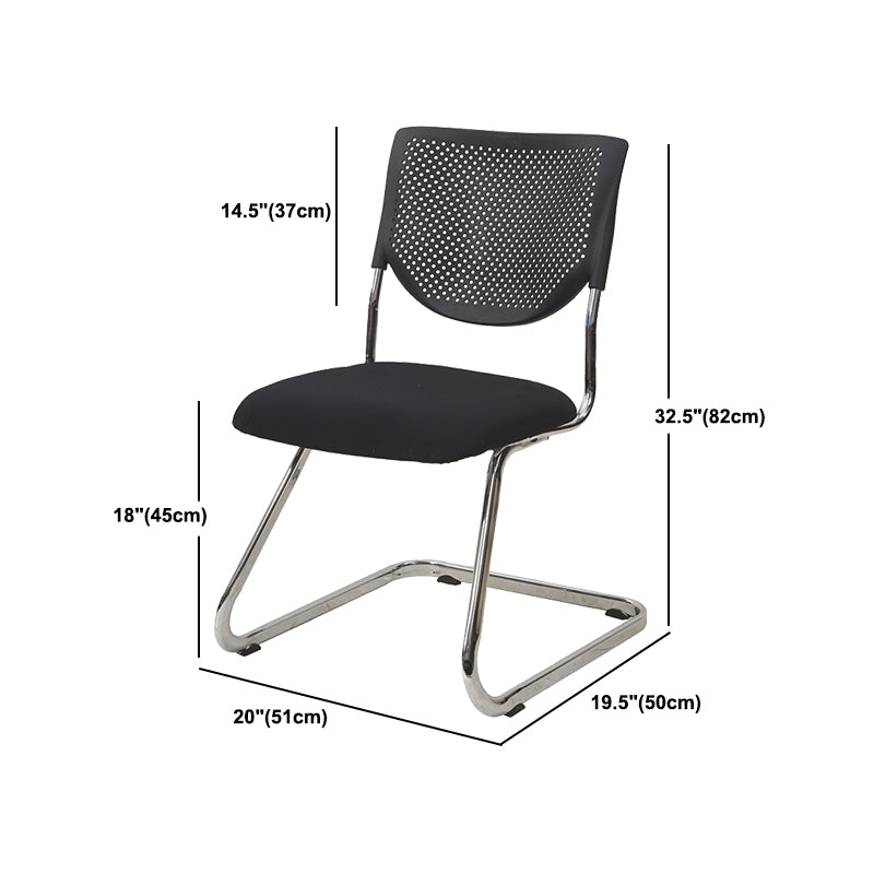 Armless Mid Back Vinyl Office Chair Modern Black Back Conference Chair Clearhalo 'furn' 'furn_office_chair' 'Furniture' 'Office Chairs' 'Office Furniture' 'office_chair' 5972236