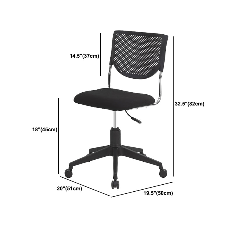Armless Mid Back Vinyl Office Chair Modern Black Back Conference Chair Clearhalo 'furn' 'furn_office_chair' 'Furniture' 'Office Chairs' 'Office Furniture' 'office_chair' 5972237