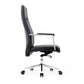 Contemporary Arm Chair Fixed Arms Wheels Black Leather High Back Chair Clearhalo 'furn' 'furn_office_chair' 'Furniture' 'Office Chairs' 'Office Furniture' 'office_chair' 5972241