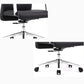 Contemporary Arm Chair Fixed Arms Wheels Black Leather High Back Chair Clearhalo 'furn' 'furn_office_chair' 'Furniture' 'Office Chairs' 'Office Furniture' 'office_chair' 5972248