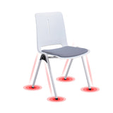 Chaise de bureau contemporaine de 18 "de large chaise de bureau en plastique sans bras