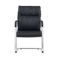 Fauteuil contemporain à accoudoirs fixes sans roues, chaise à dossier haut en cuir noir