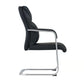Fauteuil contemporain à accoudoirs fixes sans roues, chaise à dossier haut en cuir noir