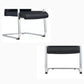 Fauteuil contemporain à accoudoirs fixes sans roues, chaise à dossier haut en cuir noir