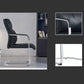 Fauteuil contemporain à accoudoirs fixes sans roues, chaise à dossier haut en cuir noir