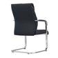 Fauteuil contemporain à accoudoirs fixes sans roues, chaise à dossier haut en cuir noir