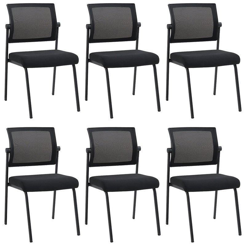 22" Wide Contemporary Desk Chair Armless No Wheels Office Chair Black 6 Piece Set Clearhalo 'furn' 'furn_office_chair' 'Furniture' 'Office Chairs' 'Office Furniture' 'office_chair' 5972302