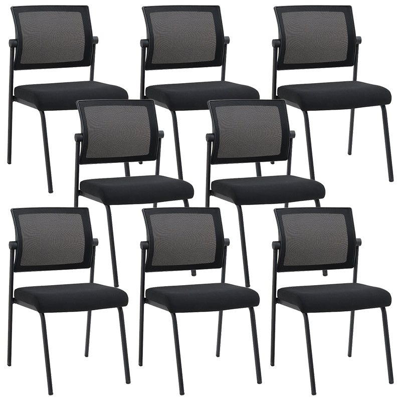 22" Wide Contemporary Desk Chair Armless No Wheels Office Chair Black 8 Piece Set Clearhalo 'furn' 'furn_office_chair' 'Furniture' 'Office Chairs' 'Office Furniture' 'office_chair' 5972304