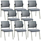 22" Wide Contemporary Desk Chair Armless No Wheels Office Chair Grey 8 Piece Set Clearhalo 'furn' 'furn_office_chair' 'Furniture' 'Office Chairs' 'Office Furniture' 'office_chair' 5972308
