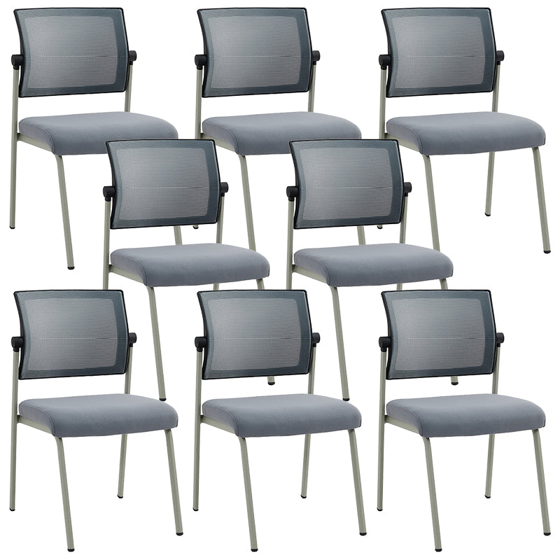 22" Wide Contemporary Desk Chair Armless No Wheels Office Chair Grey 8 Piece Set Clearhalo 'furn' 'furn_office_chair' 'Furniture' 'Office Chairs' 'Office Furniture' 'office_chair' 5972308