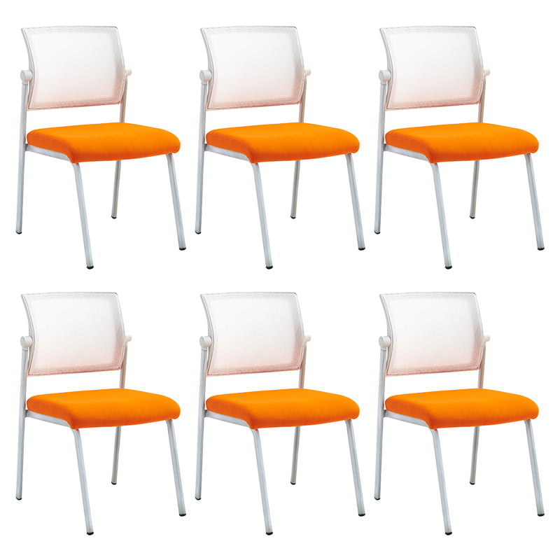 22" Wide Contemporary Desk Chair Armless No Wheels Office Chair White 6 Piece Set Clearhalo 'furn' 'furn_office_chair' 'Furniture' 'Office Chairs' 'Office Furniture' 'office_chair' 5972309