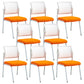 22" Wide Contemporary Desk Chair Armless No Wheels Office Chair White 8 Piece Set Clearhalo 'furn' 'furn_office_chair' 'Furniture' 'Office Chairs' 'Office Furniture' 'office_chair' 5972311