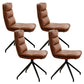 18" Wide Contemporary Desk Chair No Wheels Faux Leather Office Chair