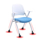 Silla de escritorio moderna tapizada de plástico, silla de oficina en casa con parte trasera media