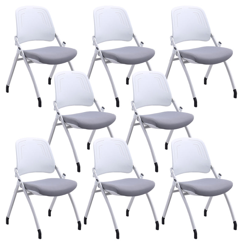 Silla de escritorio moderna tapizada de plástico, silla de oficina en casa con parte trasera media