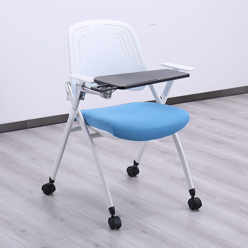 Silla de escritorio moderna tapizada de plástico, silla de oficina en casa con parte trasera media