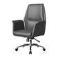 Contemporary Faux Leather Adjustable Chair Conference Swivel Chair Black 1 Piece Mid-Back (14-22 in.) Clearhalo 'furn' 'furn_office_chair' 'Furniture' 'Office Chairs' 'Office Furniture' 'office_chair' 5972466