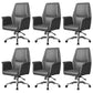 Contemporary Faux Leather Adjustable Chair Conference Swivel Chair Black 6 Piece Set Mid-Back (14-22 in.) Clearhalo 'furn' 'furn_office_chair' 'Furniture' 'Office Chairs' 'Office Furniture' 'office_chair' 5972472