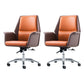 Contemporary Faux Leather Adjustable Chair Conference Swivel Chair Orange 2 Piece Set Mid-Back (14-22 in.) Clearhalo 'furn' 'furn_office_chair' 'Furniture' 'Office Chairs' 'Office Furniture' 'office_chair' 5972485