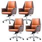 Contemporary Faux Leather Adjustable Chair Conference Swivel Chair Orange 4 Piece Set Mid-Back (14-22 in.) Clearhalo 'furn' 'furn_office_chair' 'Furniture' 'Office Chairs' 'Office Furniture' 'office_chair' 5972486
