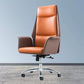 Contemporary Faux Leather Adjustable Chair Conference Swivel Chair Orange 1 Piece High-Back (Over 22 in.) Clearhalo 'furn' 'furn_office_chair' 'Furniture' 'Office Chairs' 'Office Furniture' 'office_chair' 5972489