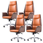 Contemporary Faux Leather Adjustable Chair Conference Swivel Chair Orange 4 Piece Set High-Back (Over 22 in.) Clearhalo 'furn' 'furn_office_chair' 'Furniture' 'Office Chairs' 'Office Furniture' 'office_chair' 5972491
