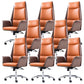 Contemporary Faux Leather Adjustable Chair Conference Swivel Chair Orange 8 Piece Set High-Back (Over 22 in.) Clearhalo 'furn' 'furn_office_chair' 'Furniture' 'Office Chairs' 'Office Furniture' 'office_chair' 5972493