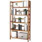 Estante de bambú vertical moderno Etagere Espresso estantería para dormitorio