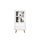 Modern Wooden Bookcase Standard Closed Back White/Champagne Bookshelf for Home Office