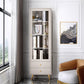 Modern Wooden Bookcase Standard Closed Back White/Champagne Bookshelf for Home Office