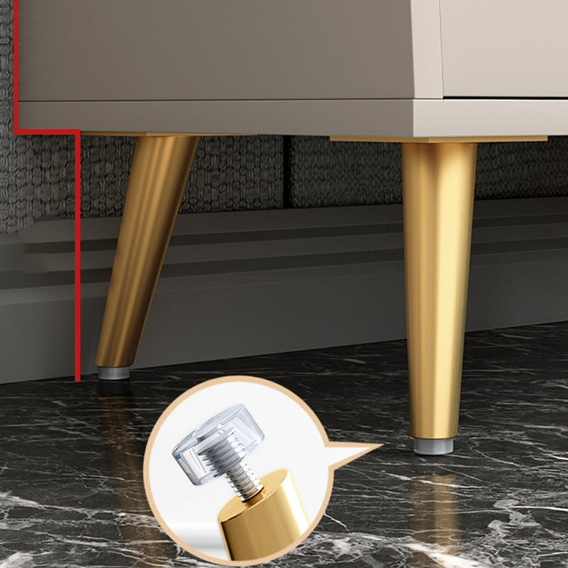 Modern Wooden Bookcase Standard Closed Back White/Champagne Bookshelf for Home Office