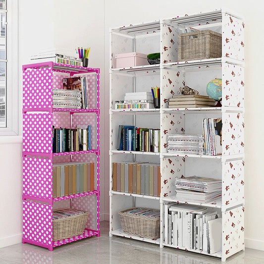 Contemporary Metal Shelf Bookcase Shelves Included Closed Back Bookcase