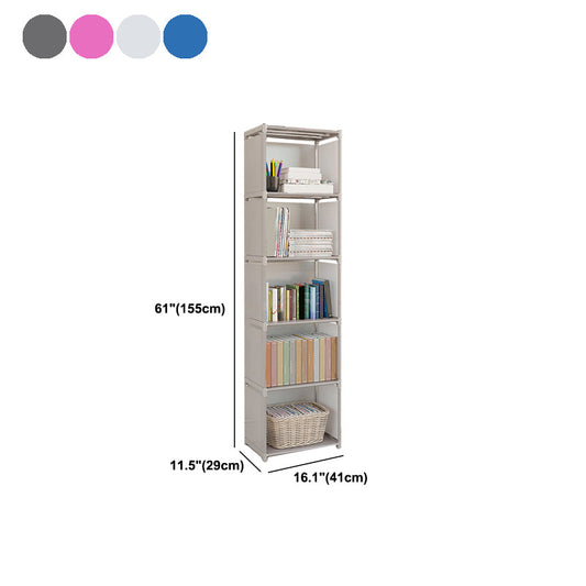 Contemporary Metal Shelf Bookcase Shelves Included Closed Back Bookcase