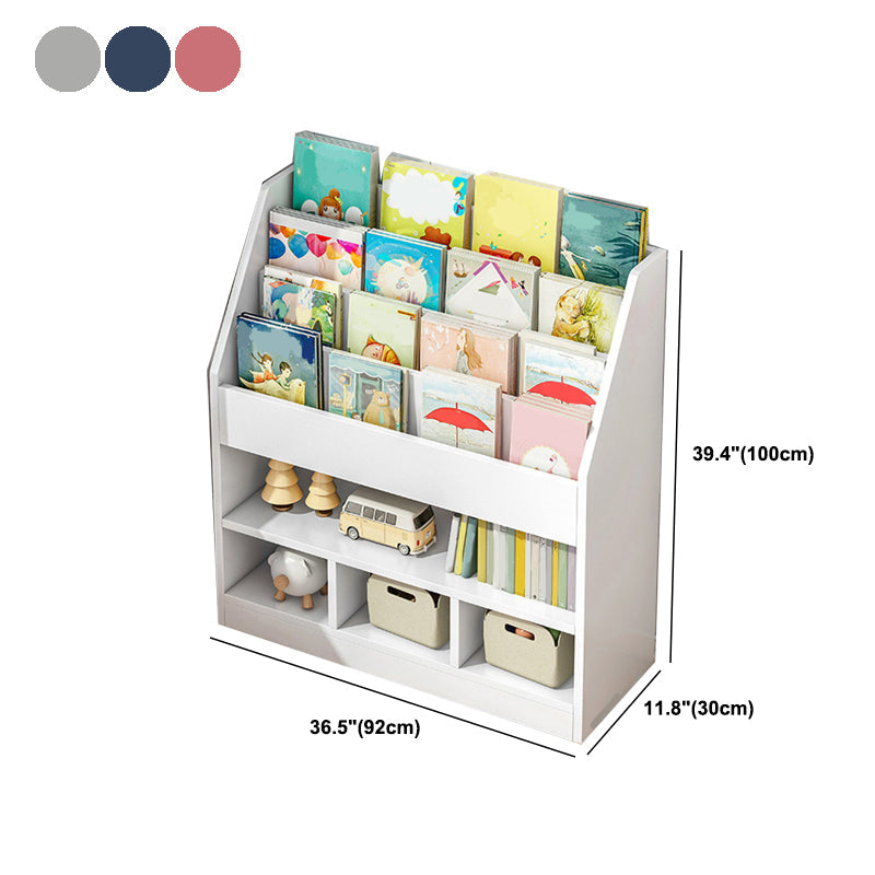 Wood Engineered Wood Bookcase Closed Back 11.8" Wide Modern Bookshelf for Office