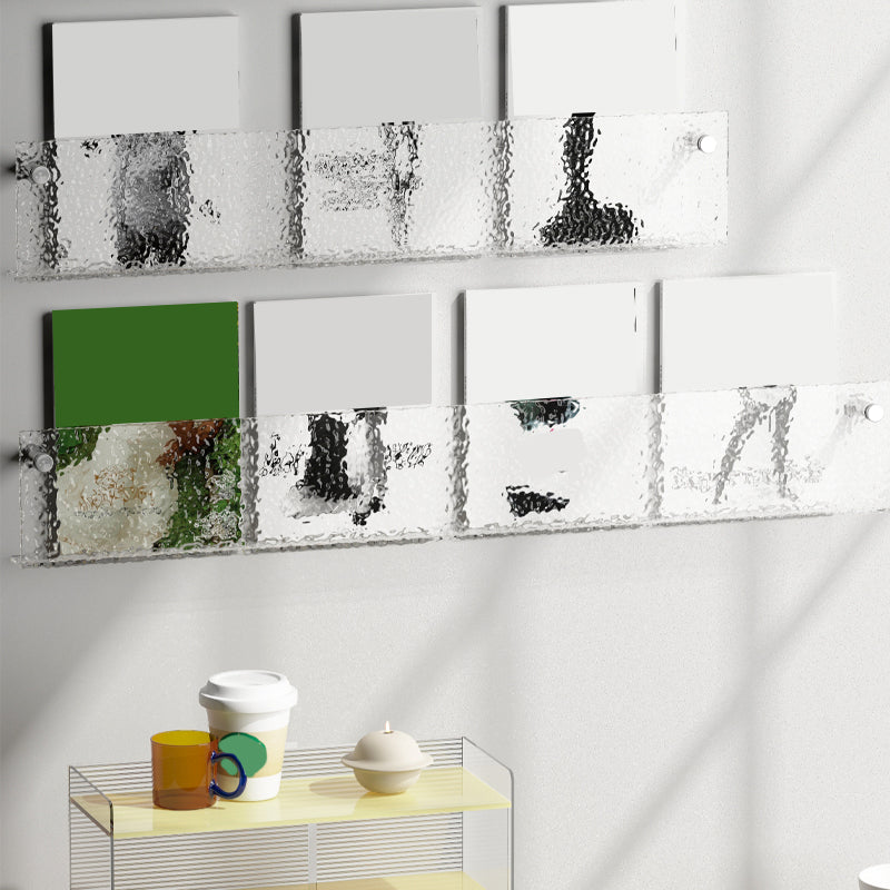 Floating Clear Plastic/Acrylic Bookcase Urban Wall Mounted Shelf Clearhalo 'Bookcases' 'furn' 'furn_bookcases' 'Furniture' 'Office Furniture' 5972724