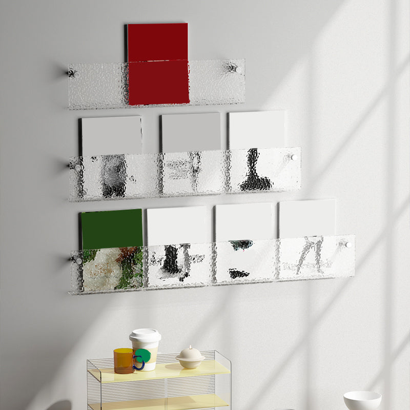 Floating Clear Plastic/Acrylic Bookcase Urban Wall Mounted Shelf Clearhalo 'Bookcases' 'furn' 'furn_bookcases' 'Furniture' 'Office Furniture' 5972726